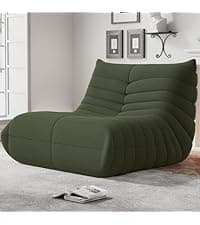 Bean Bag Chairs for Adults, BeanBag Reading Chair Memory Foam Couch, Floor Chair Soft Teddy Material, Comfy Reading Nook Chairs for Bedroom Living Room Office (Green)