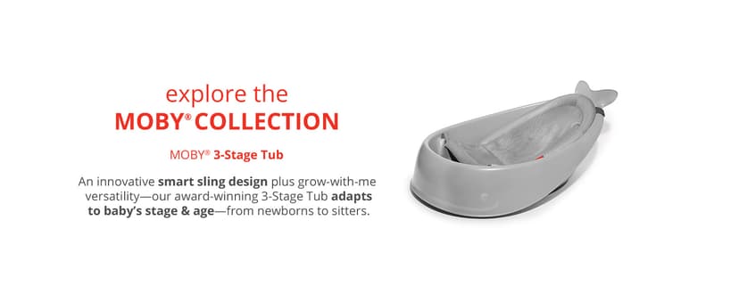 Skip Hop Baby Bath Tub, Moby Recline and Rinse