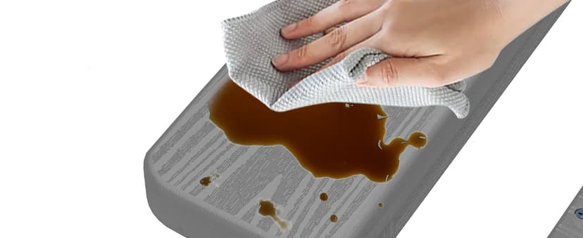 SERWALL Outdoor HDPE Dining Table Set, 7-Piece Outdoor Dining Table Sets with Umbrella Hole Cut-Out Table and 6 Chairs, Gray