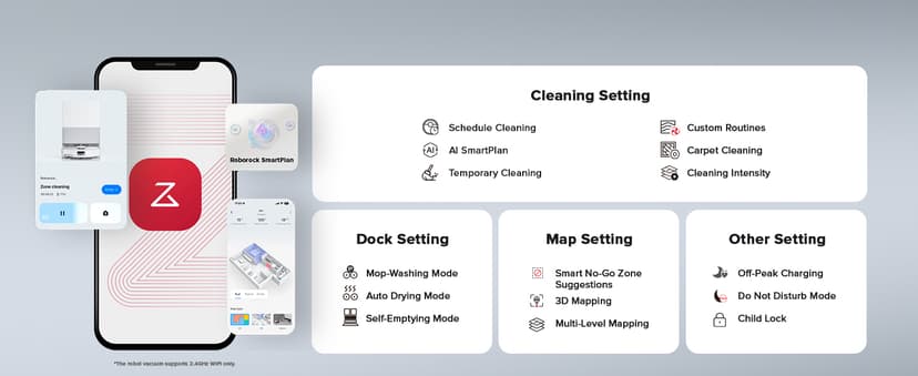roborock Qrevo Edge Robot Vacuum and Mop, 18,500Pa Suction, Zero-Tangling, AdaptiLift Chassis, Al Obstacle Recognition, Hot Water Mop Washing & Dock Self Cleaning, Corner to Edge Deep Cleaning