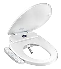 Bidet Toilet Seat Round, Unlimited Warm Water, Heated Toilet Seat, Warm Air Dryer, Rear and Feminine Washing, Soft Closed Toilet Lid, Night Light, Smart Toilet Seat with Bidet Requires Outlet