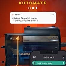 Origin-580 Wood Pellet Smoker Grill - A.I. Powered and WiFi Grill with PID controller, BBQ Grill 580 sq.in Cooking Area, Meat Probe, 8-in-1 Outdoor Smoker