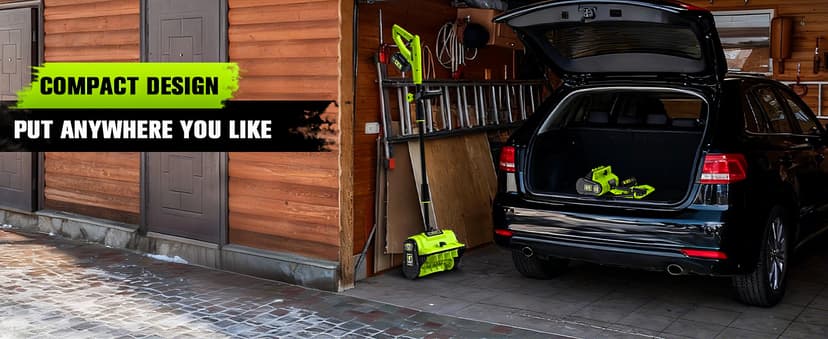 40V 13 inch Cordless Snow Blower, 4.0Ah Snow Blower Battery Powered with Directional Plate, Brushless Electric Snow Shovel for Pathway, Patio, Deck, Driveway, Green