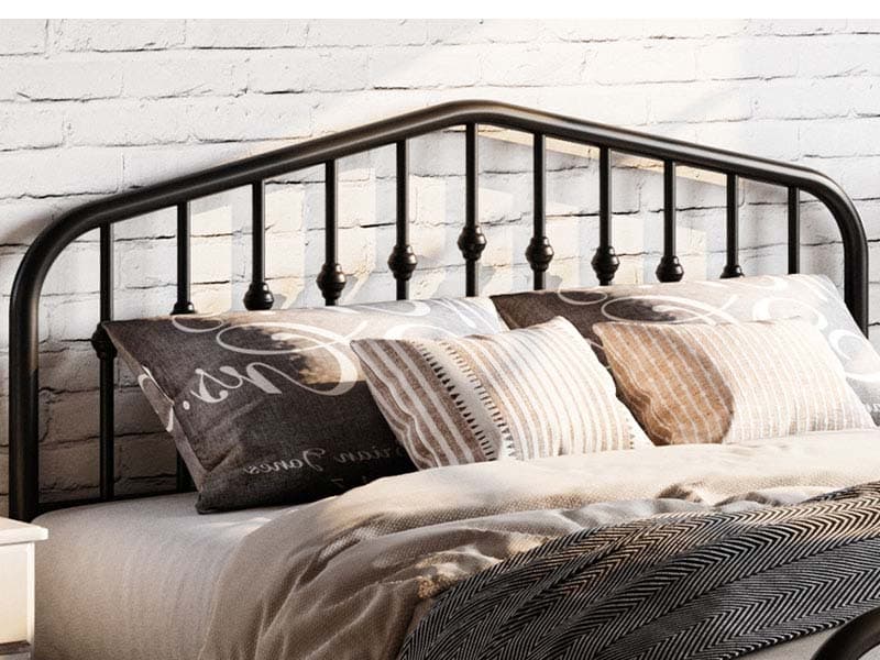 SHA CERLIN Queen Size Metal Platform Bed Frame with Victorian Style Wrought Iron-Art Headboard/Footboard, No Box Spring Required, Black