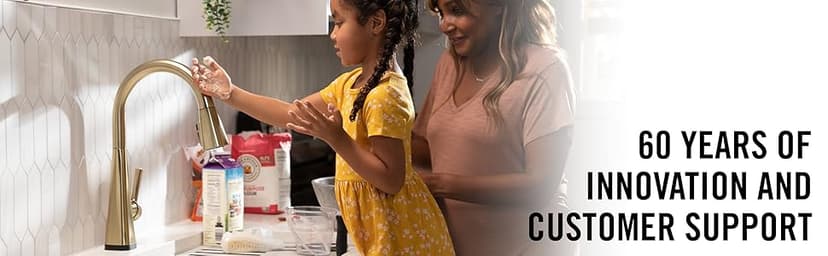 Delta Geist Brushed Nickel Bathroom Faucet 1 Hole, Single Hole Bathroom Sink Faucet for Vanity, Push-Pop Drain Assembly, SpotShield Brushed Nickel 15864LF-SP