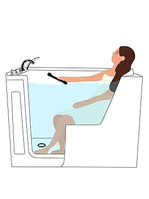 FerdY Floridian 52" Walk-in Bathtub with Left-Side Door Opening and Quick Fill and Drain System, Rectangular Soaking Bathtub in White