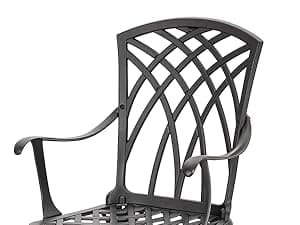 NUU GARDEN Bistro Set 3 Piece Outdoor Cast Aluminum Patio Bistro Set Patio Table and Chairs Set of 2 with Umbrella Hole and Gray Cushions, Black