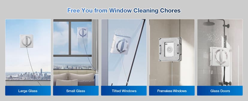 ECOVACS WINBOT W2 PRO Omni Portable Window Cleaning Robot with Multi-Functional Station, Charging While Working, Intelligent Cleaning with Triple Nozzle Water Sprayer, 12-Level Protection