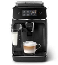 PHILIPS 1200 Series Fully Automatic Espresso Machine, Classic Milk Frother, 2 Coffee Varieties, Intuitive Touch Display, 100% Ceramic Grinder, AquaClean Filter, Aroma Seal, Black (EP1220/04)