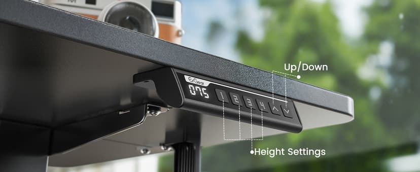 ErGear Height Adjustable Electric Standing Desk, 47.2 x 23.6 Inches Sit Stand up Desk, Memory Computer Home Office Desk with Two-Piece Desktop (Black)