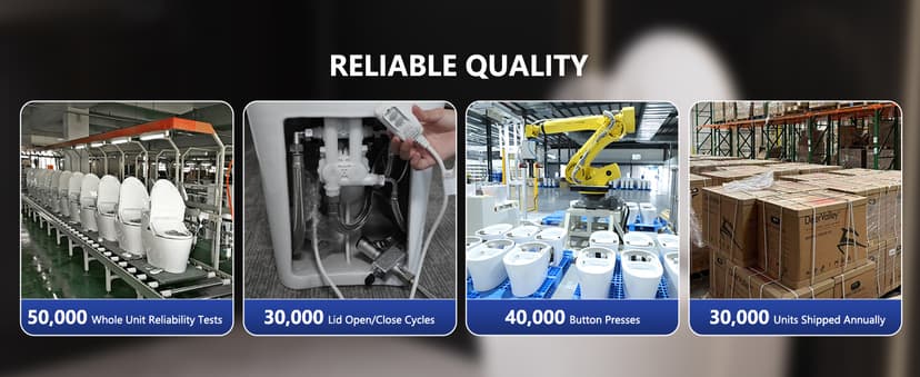 DeerValley Smart Bidet Toilet, One Piece Bidet Toilet for Bathrooms, Toilets with Auto Open/Close Lid, Heated Seat, Warm Dryer, Foot Sensor Operation, Night Light,Tankless Toilets with LED Display