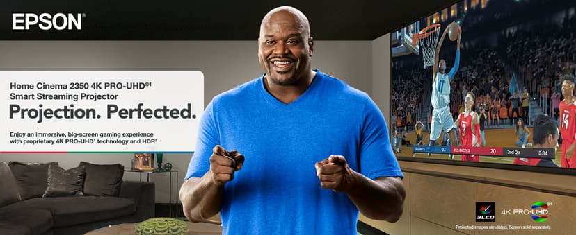 Epson Home Cinema 2350 4K PRO-UHD Smart Streaming Projector with Android TV, 3-Chip 3LCD, HDR10, HLG, 2,800 Lumens, Low Latency, 10 W Speaker, Bluetooth (Renewed)