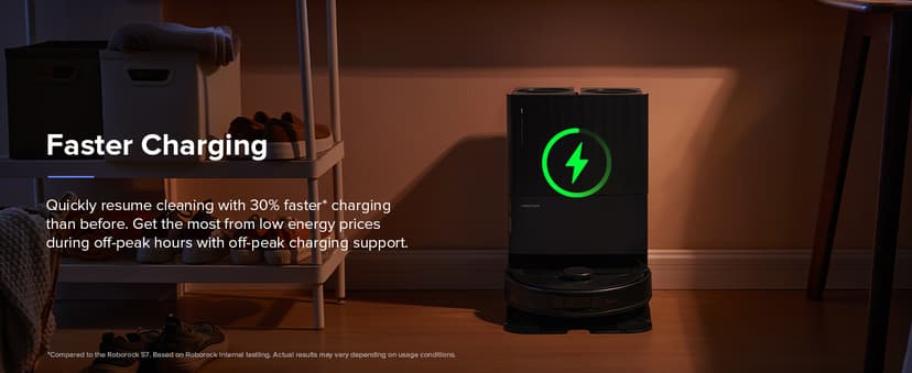 roborock Qrevo S Robot Vacuum and Mop, Self-Drying, Auto Mop Washing, 7000Pa Suction, Self-Emptying & Refilling, 10mm Auto Lifting, 200RPM Spinning Mops, Smart Obstacle Avoidance, Black