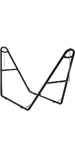 Yaheetech Hammock with Stand Set, Heavy-Duty Steel Hammock Stand for 2-3 People Outdoor, Porch, Patio, Deck and Backyard, Max Weight Capacity 475LB - Blue Stripe