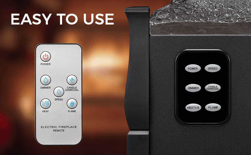 21 Inches Electric Fireplace Insert Log Heater, 5 Flame Brightness, Multiple Flicker Speed, 750w/1500w Heating, Remote Control, Auto Shut Off