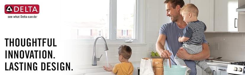 Delta Geist Brushed Nickel Bathroom Faucet 1 Hole, Single Hole Bathroom Sink Faucet for Vanity, Push-Pop Drain Assembly, SpotShield Brushed Nickel 15864LF-SP