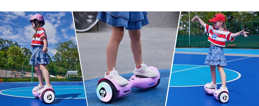 Gotrax Hoverboard with 6.5" LED Wheels & Headlight, Max 4/5 Miles Range, 6.2mph Power by Dual Brushless Motor, UL2272 Certified and 50.4Wh/65.52Wh Battery Self Balancing Scooters for 44-176lbs Kids