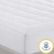 Serta ComfortSure King Mattress Cover, Fitted Pillow Top Mattress Pad, Super Soft and Breathable Quilted Cotton Protector with 18" Elastic Deep Pockets for Secure Fit, White