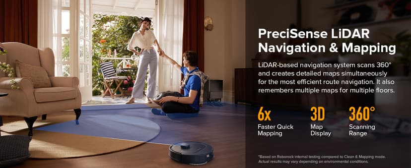 roborock QV 35S Robot Vacuum and Mop, All-in-one Vacuum Cleaner, 10,000Pa Powerful Suction, Self Emptying & Refilling, Self Mop Washing & Air Drying, Anti-Tangle Brushes for Home, Pet Hairs, Black