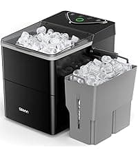 Silonn Nugget Ice Maker Countertop, Pebble Ice Maker with Soft Chewable Ice, One-Click Operation Ice Machine with Self-Cleaning, 33lbs/24H for Home,Kitchen,Office
