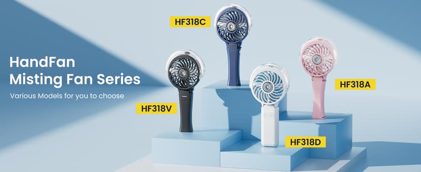 HandFan 2025 Upgraded Portable Misting Fan, Two Button Easy Operation, Handheld Rechargeable Mister Fan, Spray Water Mist Fans, Mini Electric Cooling Fans for Travel, Outdoors, Disney(Royal Blue)