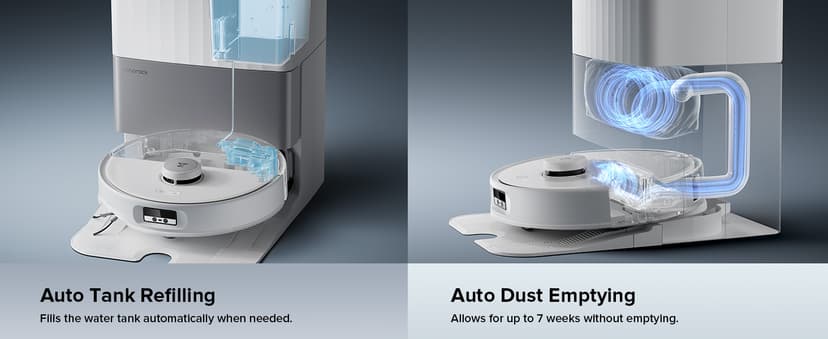 roborock Qrevo Edge Robot Vacuum and Mop, 18,500Pa Suction, Zero-Tangling, AdaptiLift Chassis, Al Obstacle Recognition, Hot Water Mop Washing & Dock Self Cleaning, Corner to Edge Deep Cleaning