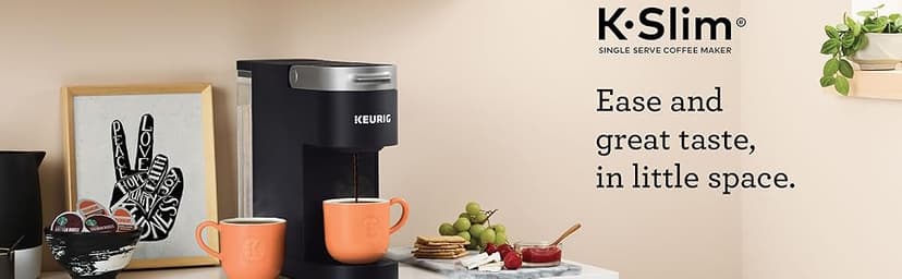 Keurig K-Slim Single Serve K-Cup Pod Coffee Maker, Multistream Technology, 3 Brew Sizes, Slim and Sleek Design, 46oz Removable Reservoir, White