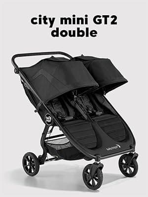 Baby Jogger City Mini GT2 All-Terrain Double Stroller with Forever Air Rubber Tires and All-Wheel Suspension Pike Exclusive Includes Belly Bars Leatherette Handlebar and Premium Fabric