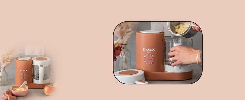 BEABA Babycook Neo Baby Food Maker | Non-Toxic Glass & Stainless Steel | Trusted by Celebrity Moms | Sustainable Baby Food Processor | Global Leader | 34 Servings in 20 Mins