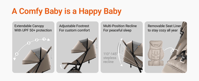 MAMAZING Lightweight Baby Travel Stroller with Carbon Fiber Frame, Compact & Airplane-Friendly, One-Handed Folding Design, 11.6 lbs, Perfect for Toddlers, Organizer & Cushion Included, Simply Taupe