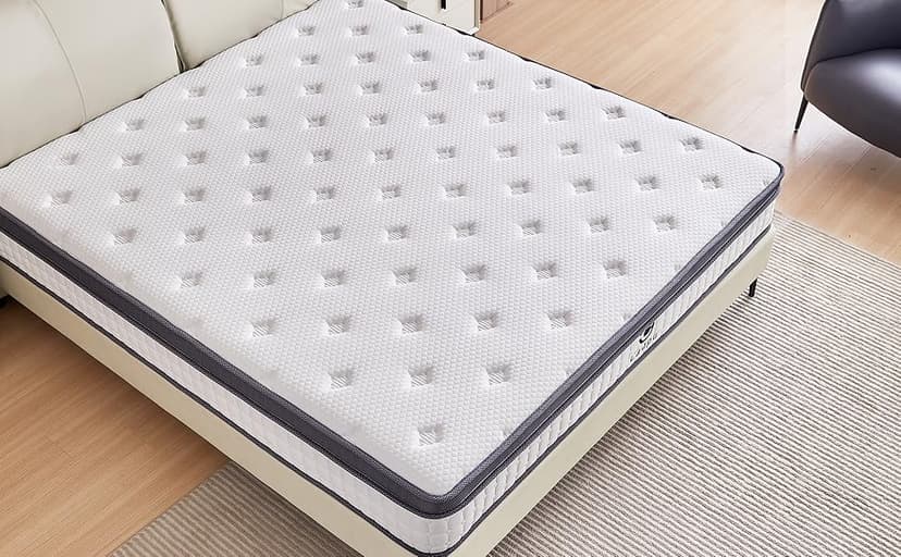 King Size Mattress, 10 inch Hybrid Mattress in a Box, Medium Firm, Pressure Relief & Motion Isolation, Gel Memory Foam Pocket Springs, CertiPUR US Certified, 365 Nights Trial