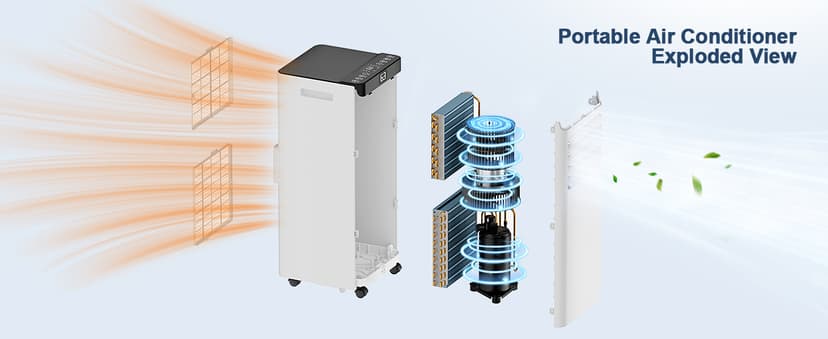 Portable Air Conditioners 8,000 BTU Air Conditioner Portable for Room up to 365 Sq.Ft. Portable AC Unit with Remote Control 4 Modes Dehumidifier Window Mount Kit (8000-07E)