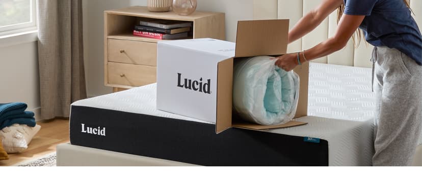 LUCID 4 Inch Gel Memory Foam Mattress Topper-Ventilated Design-Ultra Plush-Queen