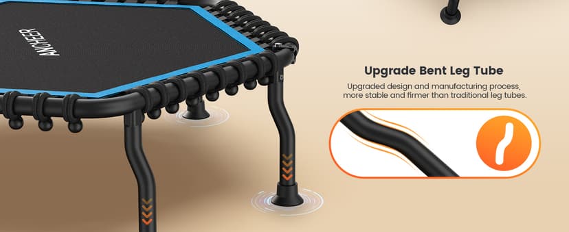 ANCHEER 50" Rebounder Trampoline for Adults- 2025 Foldable Mini Trampoline with Bar- Exercise Trampoline for Adults, Max Load 560lbs, for Indoor/Garden Workout