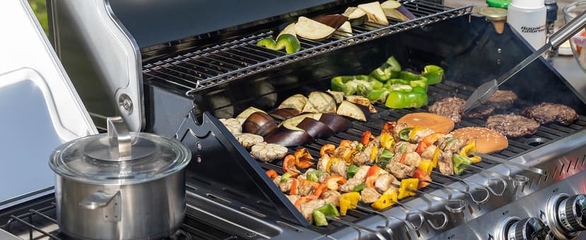 Royal Gourmet GA5401T 5-Burner Propane Gas Grill with Sear Burner and Side Burner, Stainless Steel BBQ Grill with 632 Sq. In. Grilling Area for Outdoor Barbecue Cooking, 64,000 BTUs, Silver