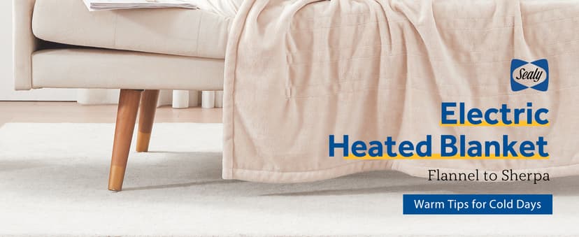 Sealy Electric Blanket Twin Size, Flannel Heated Blanket with 10 Heating Levels & 1-12 Hours Auto Shut Off, Fast Heating Warm Blanket, Machine Washable, Beige, 62 x 84 Inch