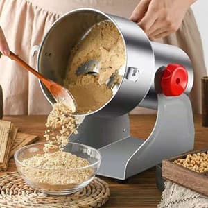 Electric Grain Grinder Mill 1000g High-speed Spice Herb Mill Commercial Powder Machine for Dry Cereals Grain Herb Spice Coffee Corn Bean CE approved (1000g Stand Type)