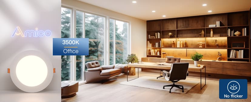 Amico 36 Pack 6 Inch 5CCT Ultra-Thin LED Recessed Ceiling Light with Junction Box, 2700K/3000K/3500K/4000K/5000K Selectable, 12W Eqv 110W, Dimmable Can-Killer Downlight, 1050LM Brightness - ETL&FCC