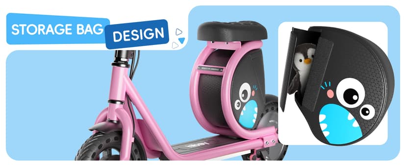 Hiboy JoyHaul Electric Scooter for Kids, Ages 4-10 – LED Neon Lights, 100W Brushless Motor, 56.16Wh Battery, Under-Seat Storage & Safety Brake