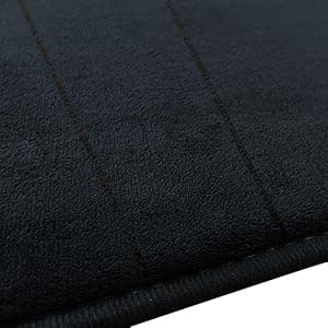 Bathroom Rugs Set Memory Foam Bath Rugs Non-Slip Bath Mat Set 3 Piece,Washable Bathroom Mats,Absorbent Shaggy Rugs Super Soft U-Shaped Toilet Rug,Bahroom Carpets for Bathroom,Tub,Shower(Black)
