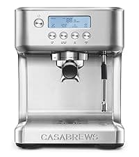 CASABREWS 3700 Essential Espresso Machine 20 Bar, Stainless Steel Cappuccino & Latte Machine with Steam Frother for Home, 43.9oz Water Tank, Silver