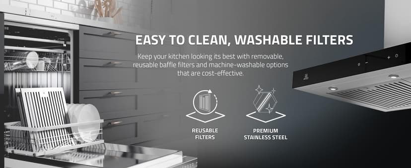 ANZZI Wall Mount Range Hood 600 CFM Gesture Sensing & Touch Control Panel Stainless Steel Wall Mount and 2 LED Lights Range Hood (30 inch)