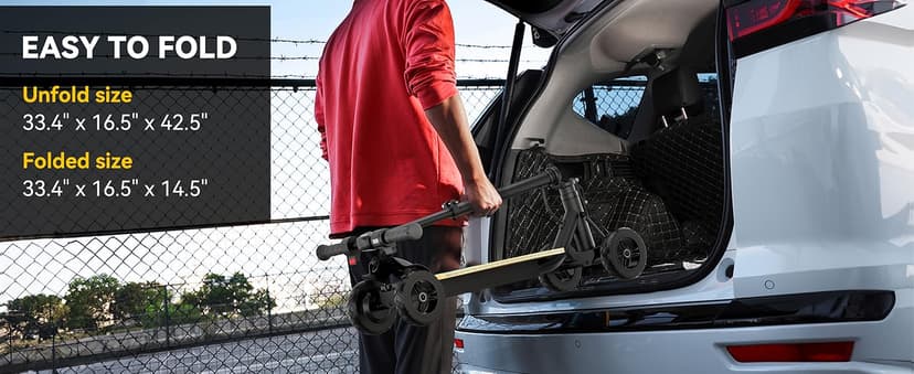 4-Wheel Electric Scooter for Kids w/250W Brushless Motor, Up to 10 MPH & 8.5 Miles, Rainbow Lights, LED Display, 5 Speed & Adjustable Balance, Foldable Kids Electric Scooter, UL 2272 Certified