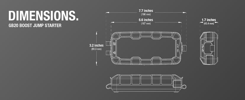 NOCO Boost GB20: 500A UltraSafe Jump Starter – 12V Lithium Battery Booster Pack, Portable Jump Box, Power Bank & Jumper Cables - for 4.0L Gas Engines