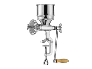 Moongiantgo Corn Grinder Cast Iron, Hand Crank Grain Mill with Large Hopper & Table Clamp, for Manual Crushing Barley Wheat Berries Coffee Chickpeas Seeds Pepper Dried Beans Animals Feed Home Brewing