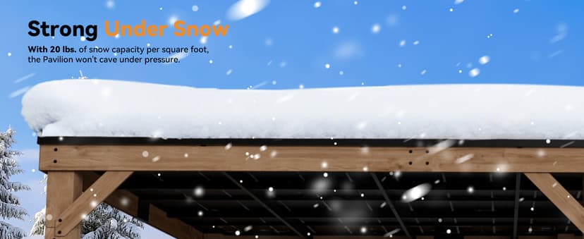 Modern Shade Supreme Cedar Wood Gazebo 12' x 20' with Hardtop Slope Roof, Wooden Grill Gazebo with Durable and Rot-Resistant, Supports Snow Loads and High Wind Speeds, Ideal for Backyard, Deck, Garden