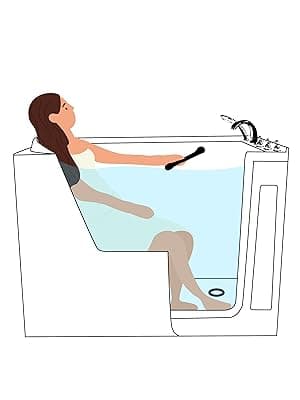 FerdY Floridian 52" Walk-in Bathtub with Right-Side Door Opening and Quick Fill and Drain System, Rectangular Soaking Bathtub in White