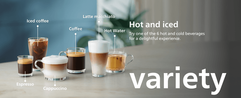 PHILIPS Series 3300 Fully Automatic Espresso Coffee Machine - 6 Hot & Iced Drinks, LatteGo Milk System, 40% Quieter SilentBrew, Ceramic Grinder, Aquaclean Filter, Glossy Black (EP3341/50)