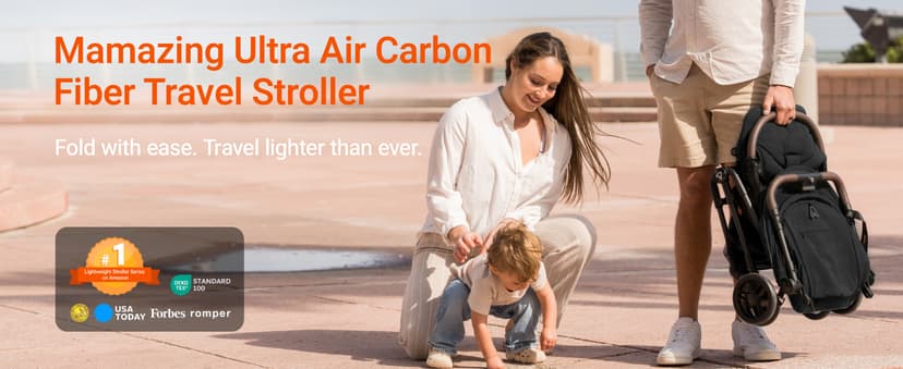 Lightweight Baby Travel Stroller with Carbor Fiber Frame, Compact & Airplane-Friendly, One-Handed Folding Design, 11.6 lbs, Perfect for Toddlers, Jet