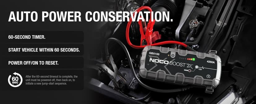 NOCO Boost X GBX155: 4250A UltraSafe Jump Starter – 12V Lithium Battery Booster Pack, Portable Jump Box, Power Bank & Jumper Cables - for 6.5L Gas and 4.0L Diesel Engines
